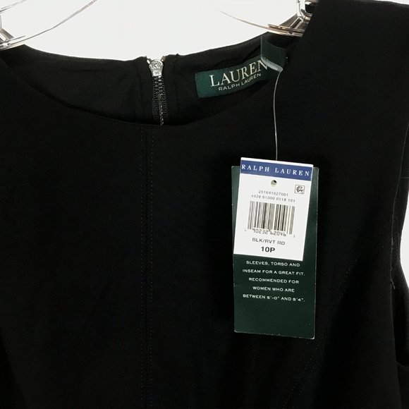 NWT Womens Petite Size 10 10P Ralph Lauren Sleeveless Flounce Hem Sheath Dress - Picture 2 of 3